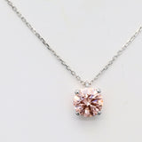 2.00 ct Vivid Pink Round Diamond Chain with Pendant