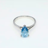 2.00 ct Blue Pear Diamond Solitaire Ring