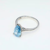 2.00 ct Blue Pear Diamond Solitaire Ring
