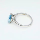 2.00 ct Blue Pear Diamond Solitaire Ring