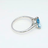 2.00 ct Blue Pear Diamond Solitaire Ring