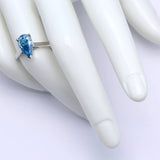 2.00 ct Blue Pear Diamond Solitaire Ring