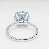 3.00 ct Blue Round Diamond Solitaire Ring