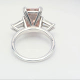5.00 ct Pink Emerald Diamond Ring with 2 white side diamonds