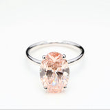 5.00 ct Pink Oval Diamond in 18kt White Gold Ring