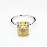 5.00 ct Yellow Cushion Diamond in 18kt White Gold Ring