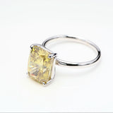 5.00 ct Yellow Cushion Diamond in 18kt White Gold Ring