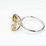 5.00 ct Yellow Cushion Diamond in 18kt White Gold Ring