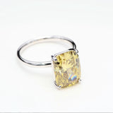 5.00 ct Yellow Cushion Diamond in 18kt White Gold Ring