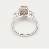 3.00 ct Oval shape Fancy Pink Diamond ring with 2 side diamonds