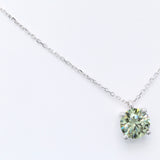 2.00 ct Round Green Diamond Chain with Pendant