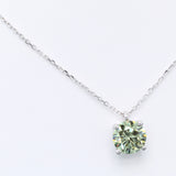 2.00 ct Round Green Diamond Chain with Pendant