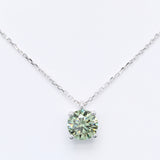 2.00 ct Round Green Diamond Chain with Pendant