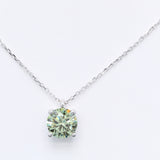 2.00 ct Round Green Diamond Chain with Pendant