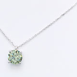 2.00 ct Round Green Diamond Chain with Pendant