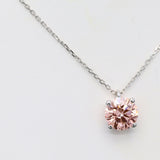 2.00 ct Vivid Pink Round Diamond Chain with Pendant