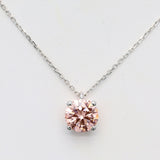 2.00 ct Vivid Pink Round Diamond Chain with Pendant