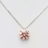 1.00 ct Pink Round Diamond Pendant Necklace
