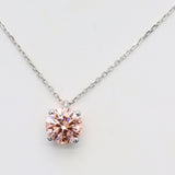 2.00 ct Vivid Pink Round Diamond Chain with Pendant