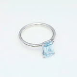 2.00 ct Blue Emerald Diamond Solitaire Ring