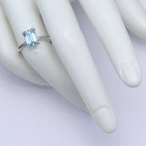 2.00 ct Blue Emerald Diamond Solitaire Ring