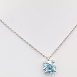 3.00 ct Vivid Blue Round Diamond Chain with Pendant