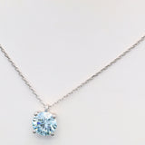 1.00 ct Blue Round Diamond Pendant Necklace