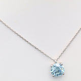 1.00 ct Blue Round Diamond Pendant Necklace