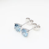 2 x 1.00 ct Vivid Blue Round Diamond Earrings