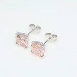 1.00 ct Pink Round Diamond Stud Earrings