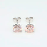 1.00 ct Pink Round Diamond Stud Earrings