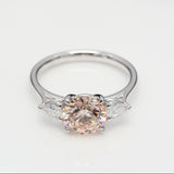 2.00 ct Pink Round Diamond Ring with Side Stones