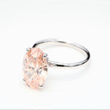 5.00 ct Pink Oval Diamond in 18kt White Gold Ring