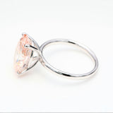 5.00 ct Pink Oval Diamond in 18kt White Gold Ring