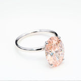 5.00 ct Pink Oval Diamond in 18kt White Gold Ring