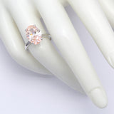 5.00 ct Pink Oval Diamond in 18kt White Gold Ring