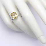 5.00 ct Yellow Cushion Diamond in 18kt White Gold Ring