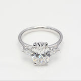 3.00 ct Oval Diamond Ring with Side Stones