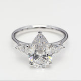 3.00 ct Pear-Shaped Diamond Ring with Side Stones