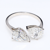 3.00 ct Pear Diamond Toi et Moi Ring