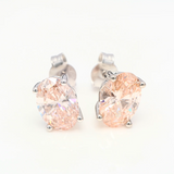 4.00 ct Pink Oval Diamond Stud Earrings